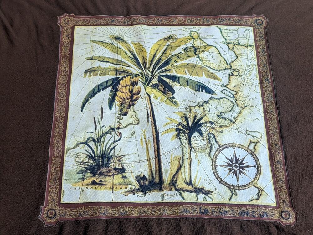 Banana Republic Men's Graphic T-Shirt Size MEDIUM Brown Beach Palm Trees